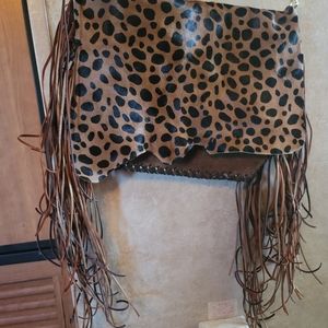 Primitive leather bag, handmade
